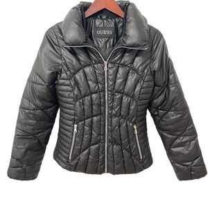 Guess Vintage Y2K Black Puffer Jacket 90’s With Logo